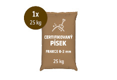Certifikovaný písek pro dětská pískoviště, frakce 0-2 mm, 25 kg