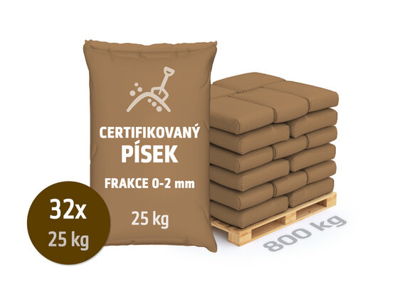 Certifikovaný písek pro dětská pískoviště, frakce 0-2 mm, 800 kg - foto 1