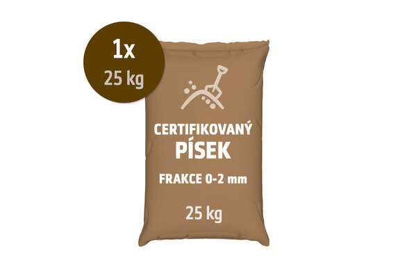 Certifikovaný písek pro dětská pískoviště, frakce 0-2 mm, 25 kg - foto 1