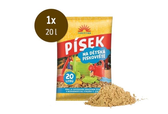 Certifikovaný písek pro dětská pískoviště, frakce 0-1 mm, 20 l - foto 1